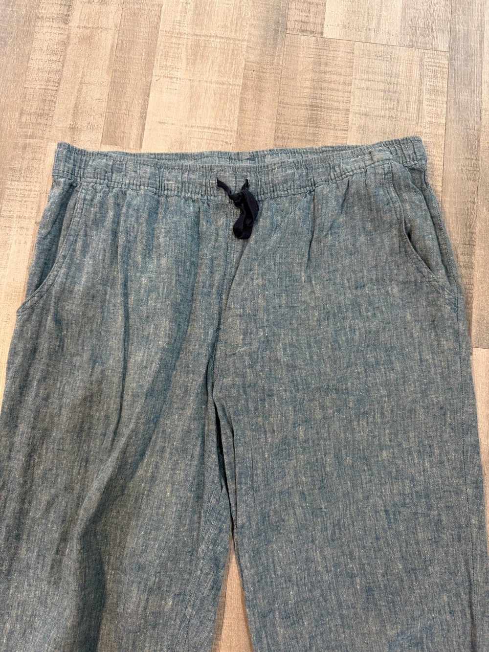 Patagonia Women’s Chambray Linen Blend Jogger Pants Blue Size M Elastic Waist